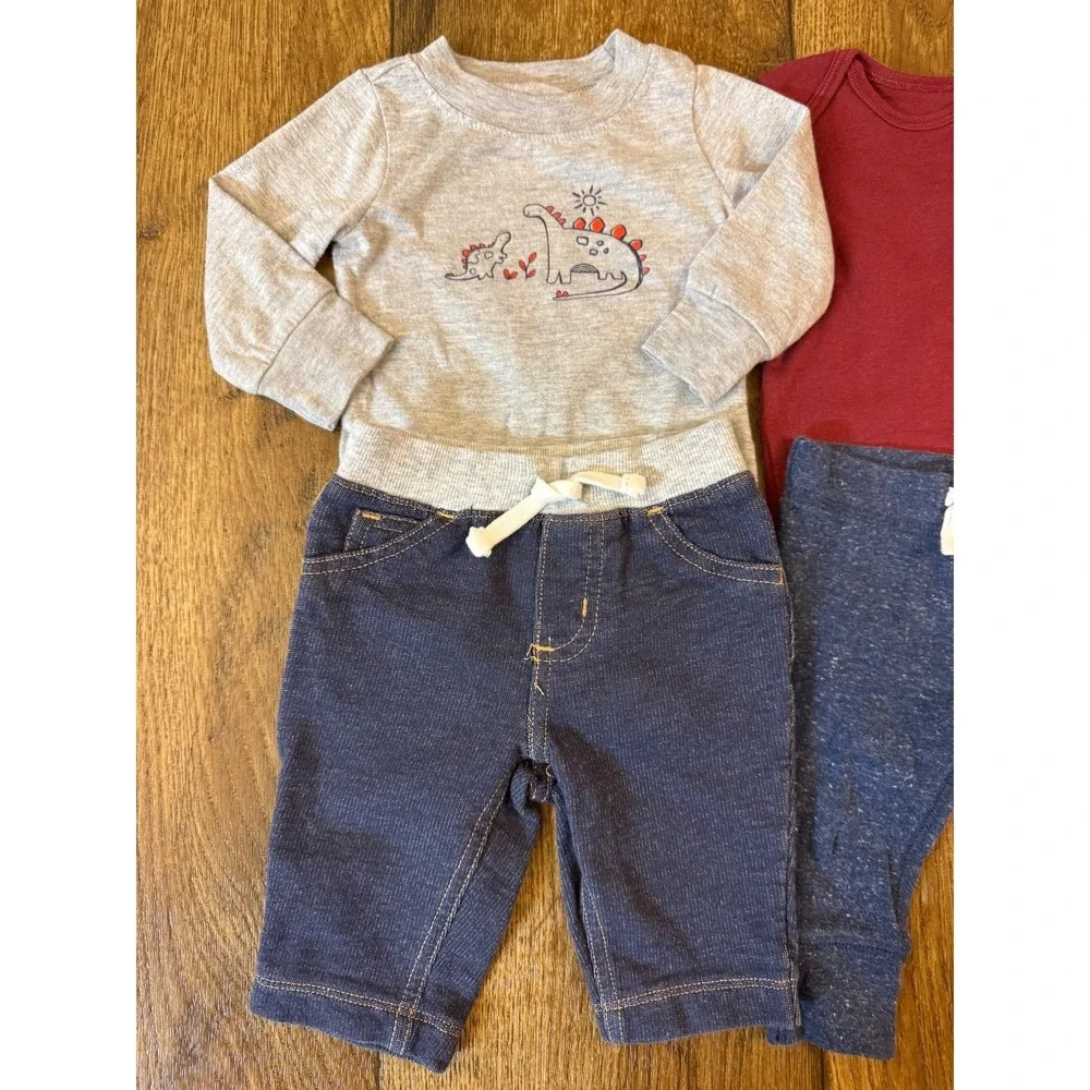 Baby Boy 3 Months Outfits Jeans Pants Long‎ Sleeved Bpdysuits Shirts Clothes Lot